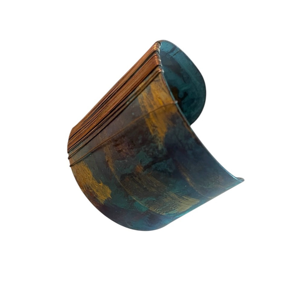 Artistic Cuff Bracelet in Blue and Gold